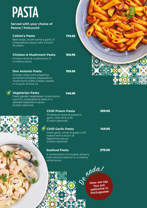 Halaal Main Menu - Calisto's