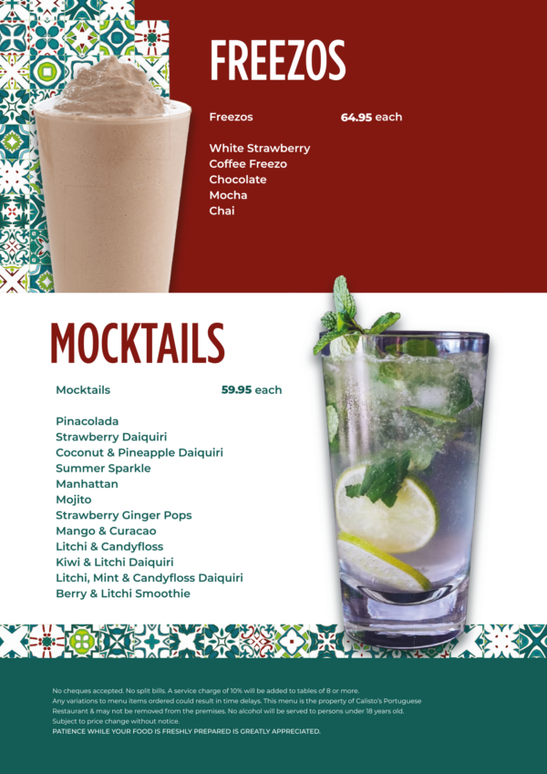 Halaal Main Menu - Calisto's