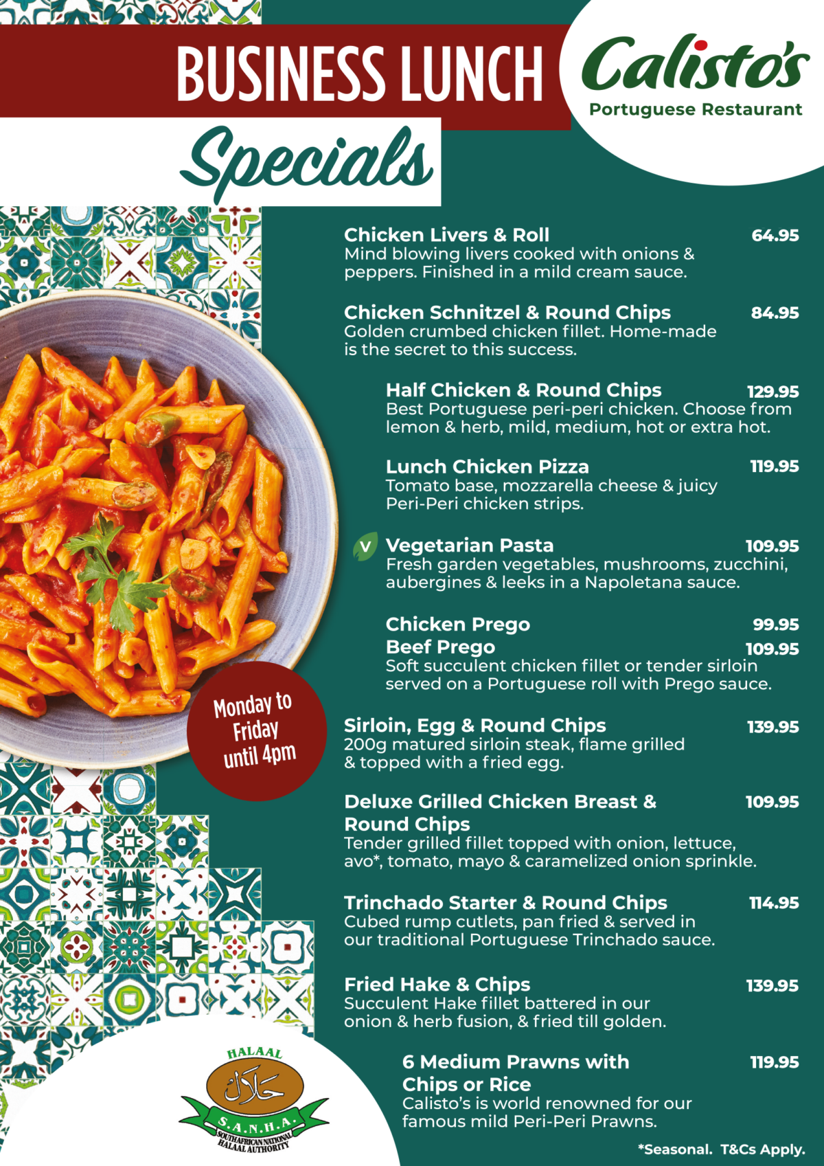 Halaal Main Menu - Calisto's
